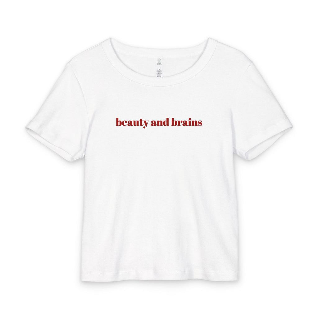 the beauty & brains baby tee