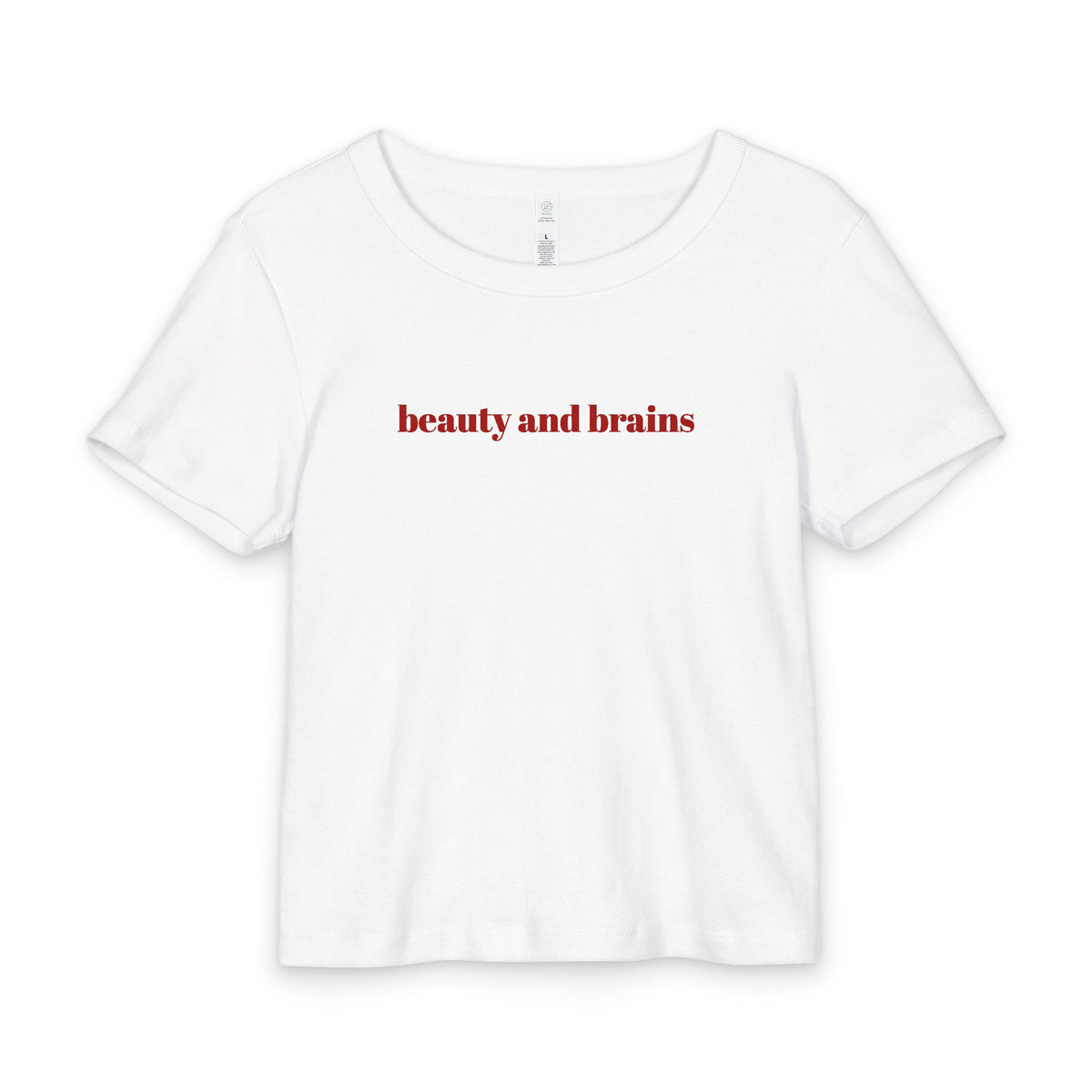 the beauty & brains baby tee